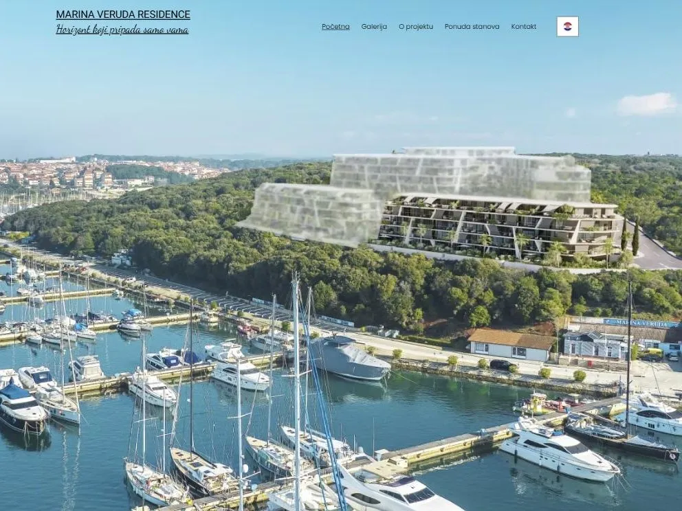 Marina Veruda Residence — web stranica za prodaju stanova uz marinu Veruda u Puli